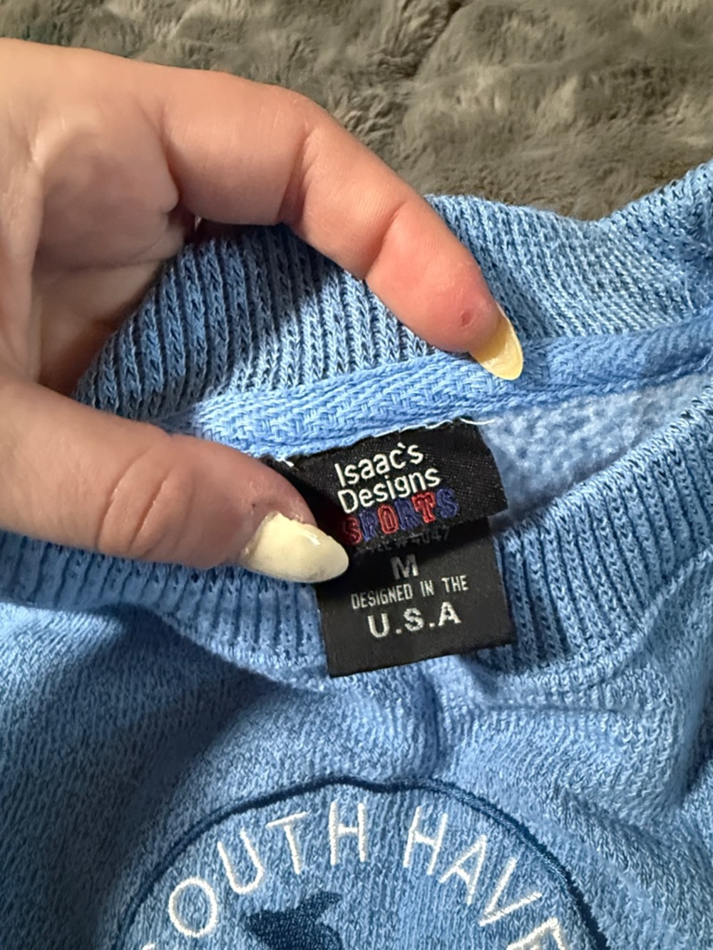 South Haven Michigan Blue Terry Crewneck Sweatshirt - Picture 5 of 9
